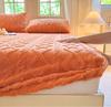 Winter Warm Velvet Taffeta Fitted Sheet - Non-Slip Solid Color Mattress Protector