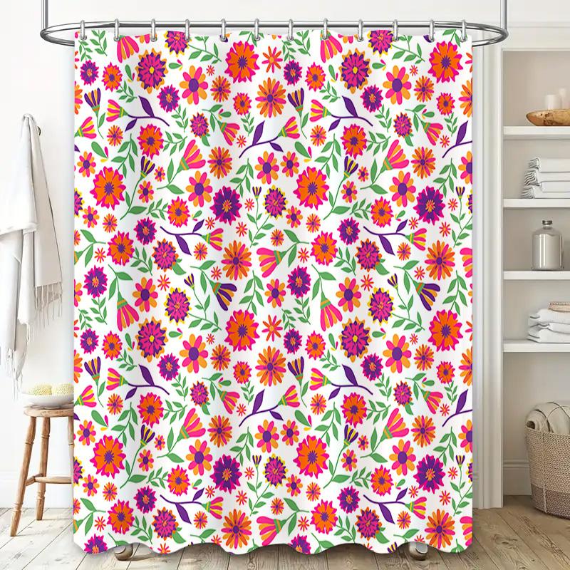 Floral Printed Shower Curtains Waterproof Bathroom Decor For Home Decoration Wall Art Modern Design