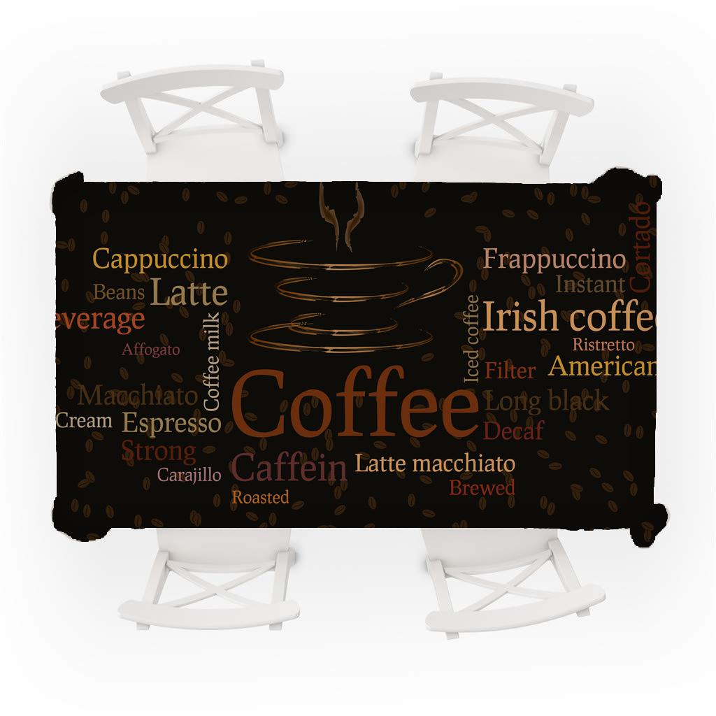 

Чехол на стол, водостойкий, без морщин, лен с кофейным узором, винтажное универсальное столовое белье с принтом для дома 90x90cm темно-коричневого