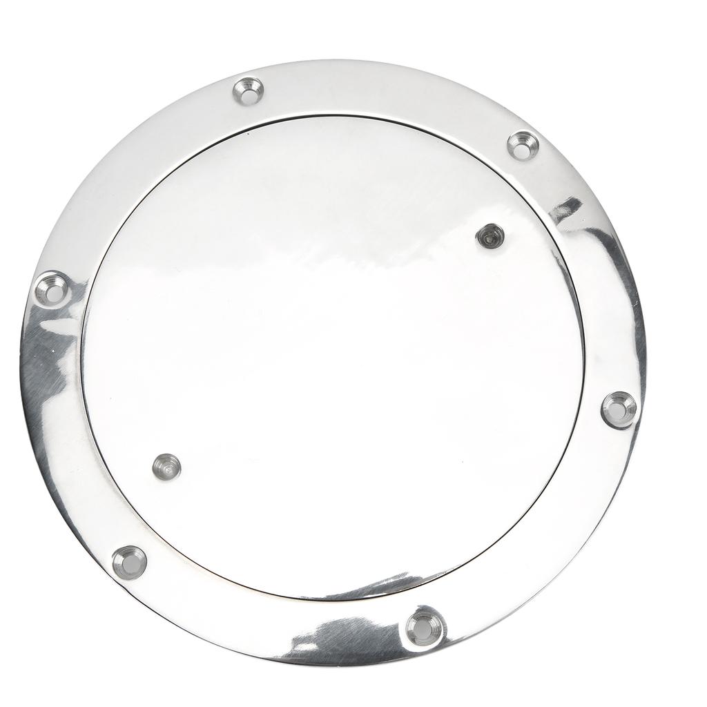6in Deck Plate Hatch Cover Round 316 Stainless Steel Waterproof Anti Slip Mirror Polished Surface