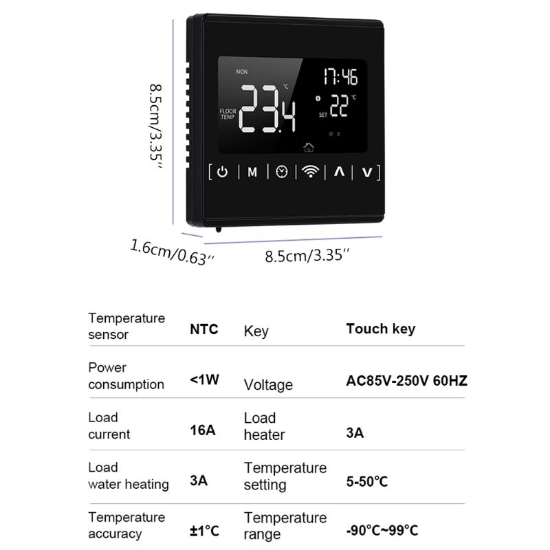 Smart-Tuya WLAN Thermostat für Fußbodenheizung Heizkörper Warmwasserheizung Digital-Controller Programmierbarer Thermostat
