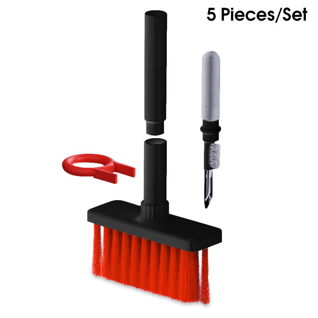 5-in-1 Multifunctional Keyboard Cleaning Brush Dust Remover Headphones Brushes Sweep Set Household Keycap Puller for Computer