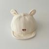 Cartoon Bear Baby Baseball Hat with Ears Cute Solid Color Infant Peaked Cap Kawaii Spring Summer Kids Cotton Sun Hats