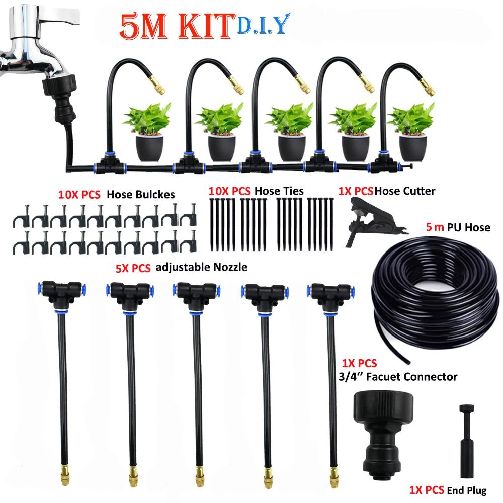 DIY Free Bending Universal Spray Kit For Greenhouse Garden Flowers Plant Watering Irrigation Patio Misting Cooling