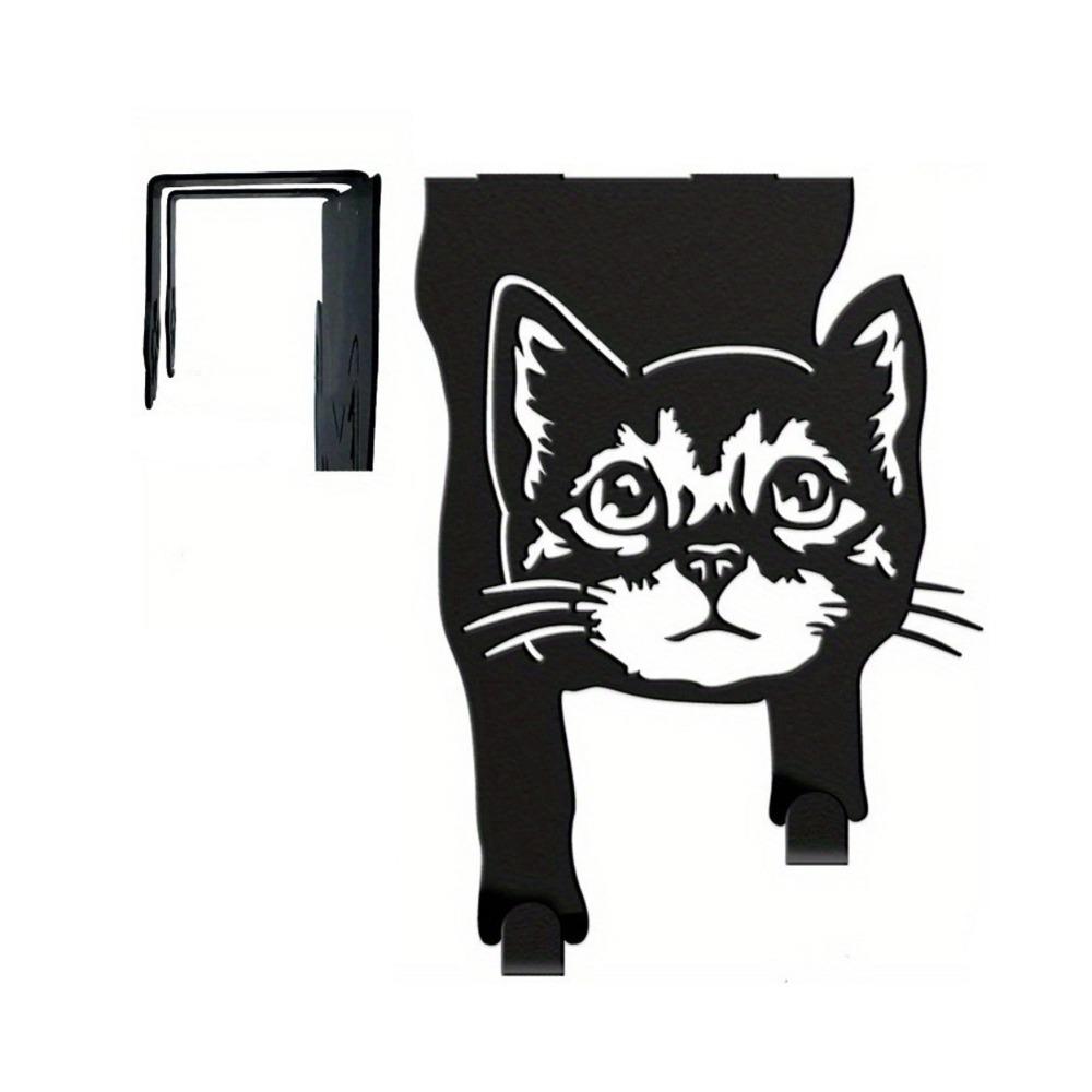 

Black Coating Cats Shaped Over Door Hook Rustproof Coat Hat Bag Holder Bedroom чорний
