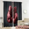 Set Of 2 Modern Flat Printing Curtains Without Rod Boxinggloves Pattern Yarn Decorations Outdoor Decorative Curtain Polyester