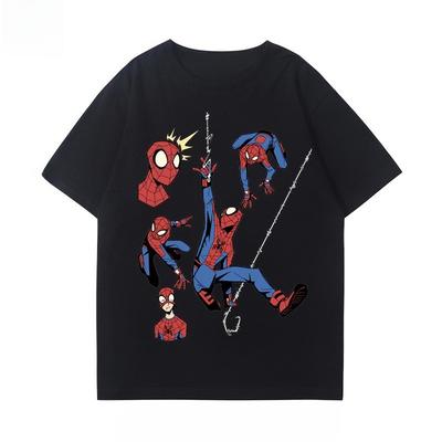 Spider Unisex Print Summer Couple Cotton Shortsleeved Tshirt Unisexs Sports Casual Shortsleeved Popular