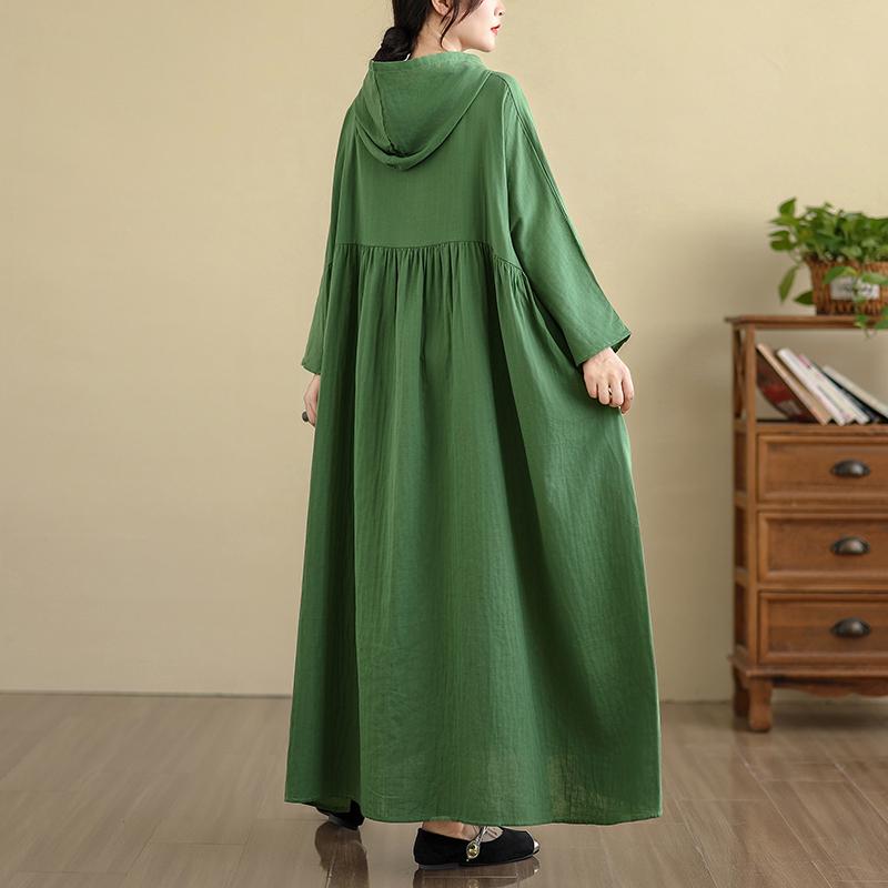 

Dimanaf 2025 Женское платье-шляпа большого размера, длинное, свободного кроя, с круглым вырезом, с принтом, повседневное, цветочное, оверсайз, с длинным рукавом 5058 One Size темно-зеленого