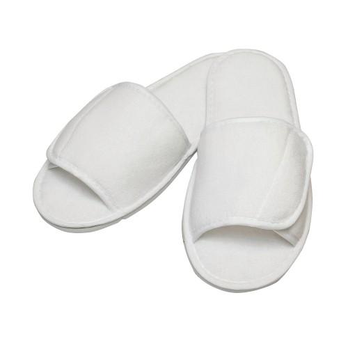 Towel City Pantuflas unisex con punta abierta para adultos 4 UK-7 UK blanco