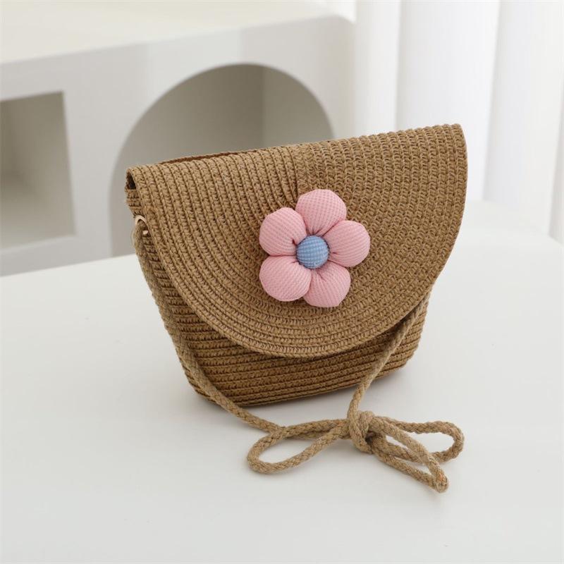 Summer children's bag women's pastoral straw bag woven bag new cute fashion girl crossbody straw bag