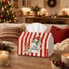 1pc Tissue Box Holder with Christmas Cozy Holiday Bakery Design-Snowman Mug Gingerbread Candy Cane, Durable Polyester, Ideal for Kitchen, Living Room,