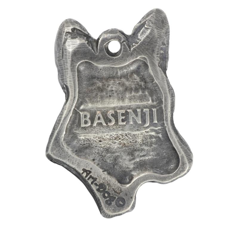 Basenji, African Bush Dog, Congo Dog - Silver-plated Dog Pendant, Handbag Decoration, Backpack Pendant by Art-Dog Brand