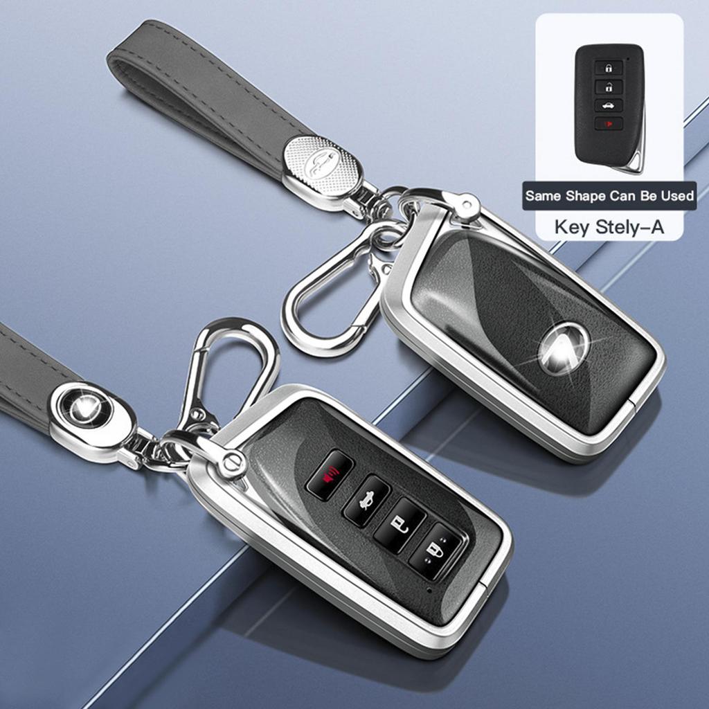 Alloy Aluminum TPU Soft Film Car Key Gray Case Cover For Lexus IS GS ES RX
