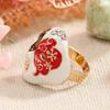 High-Quality Adjustable Enamel Ring with Peking Opera Mask Design