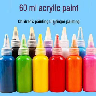 Omyvatelné 12barevné kvašové barvy 60 ml pro dětské malování prsty a DIY graffiti umění