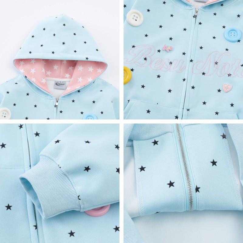 Amerikanischer Sternenprint Kapuzen-Strickjacke Sweatshirt Locker Lässig Jacke Herren Damen