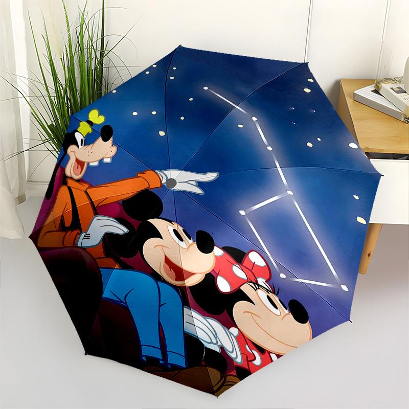 

Mickey Mouse, Goofy Automatic Opening and Closing Umbrella, Compact Travel Umbrella, Lightweight and Portable, Suitable for Beach Commuting