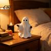 Mini Ghost Statue Cute White Resin Figurine, Miniature Figurine Halloween Decoration, Matte Small Table Ornament Finish Tabletop for Home Shelf Party