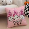 Pink Lucky Number 7 Cushion Cover Throw Pillow Cover Hidden Button Durable Polyester Chair Cushion