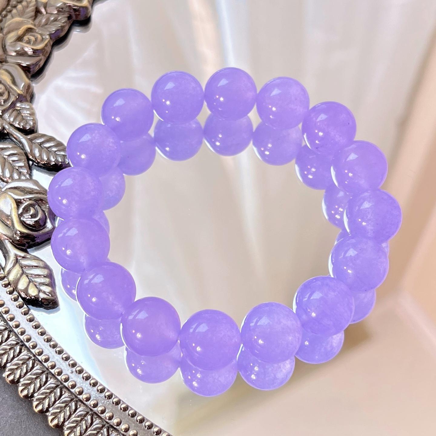 Violet 12Mm Large Granular Quartzite Bracelet