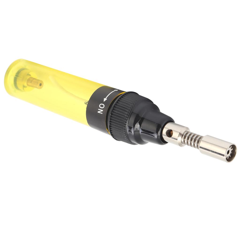 Gas Soldering Iron Pen Refillable Pure Butane Gas Solder Handheld Tool 8ML VA 100Transparent Yellow