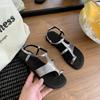 Fashion Women's Sandals Flat Cover Toe Comfortable Women's Shoes 2025 Summer New Retro Women's Casual Roman Sandals Zapatos De Mujer