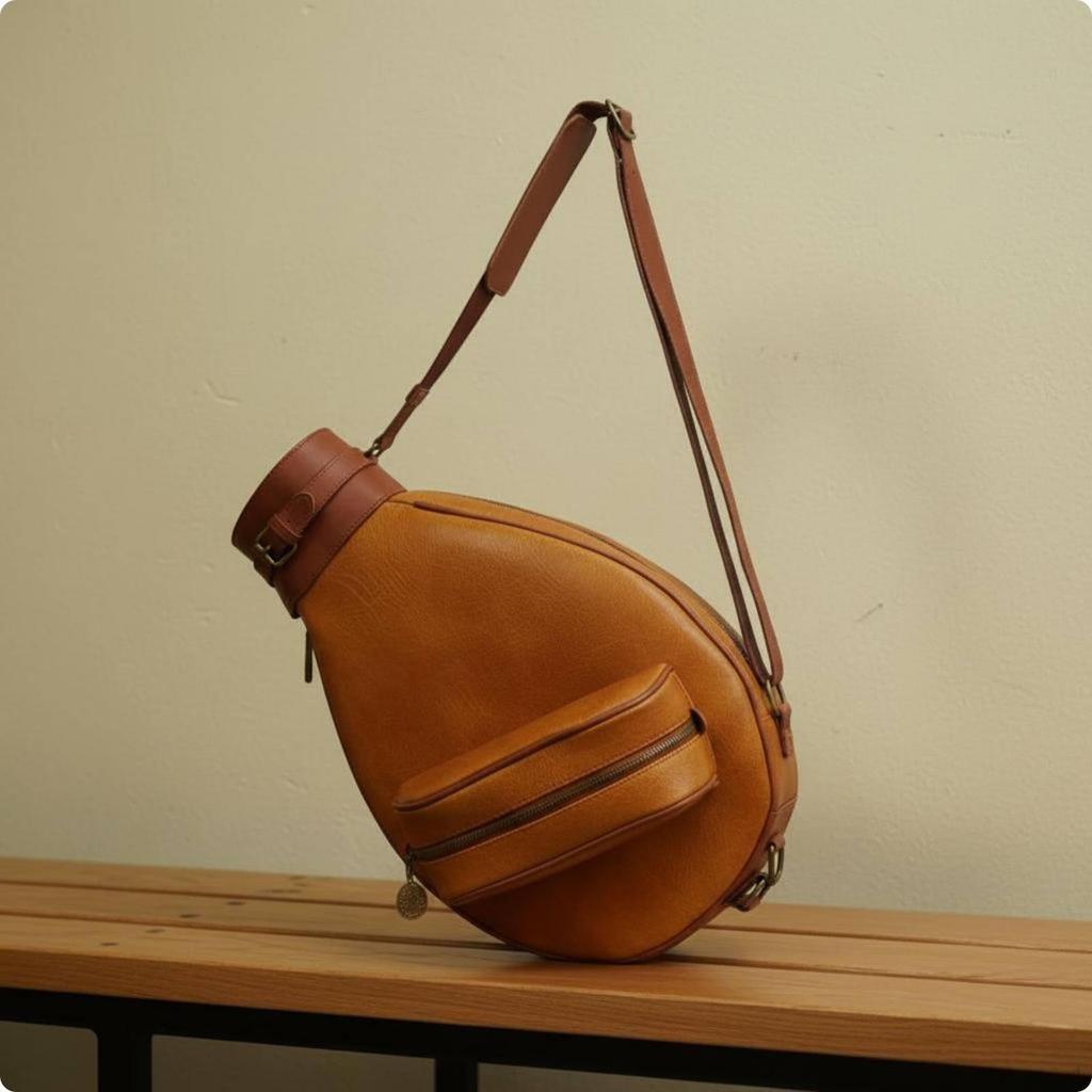 Badminton Bag Vintage Tennis Racket Adjustable Strap Shoulder Backpack