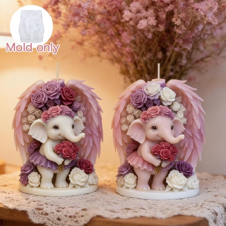 Angel Elephant Silicone Candle Molds For Handmade Candle Soap Home Decoration Gypsum Ornament Resin Casting Project