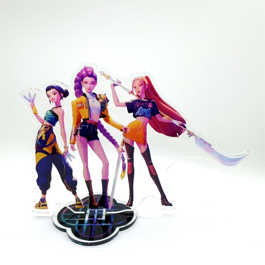 Anime KPop Demon Hunters Figure Acrylic Stand Model Rumi Mira Zoey Birthday Tabletop Decoration Christmas Fans Gifts 15cm