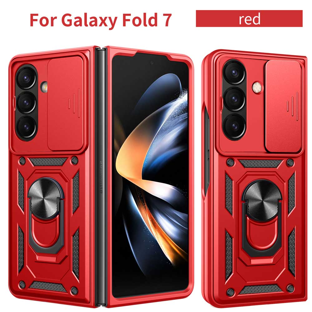 For Samsung Z Fold 7 5G Hard Armor Case for Samsung Galaxy Z Fold6 Fold5 5G Fold4 Finger Ring Holder Covers Cases