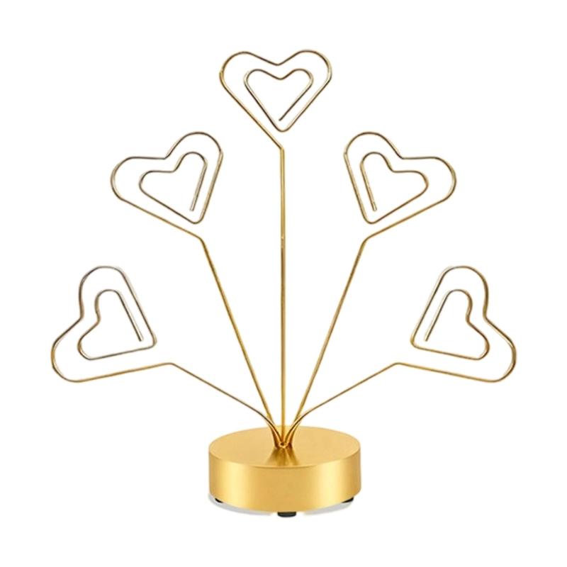 Tabletop Photo Tree Stand With Adjustable Metal Wires And Stable Round Base For Displaying Cards Photos Memos Holiday Decoration