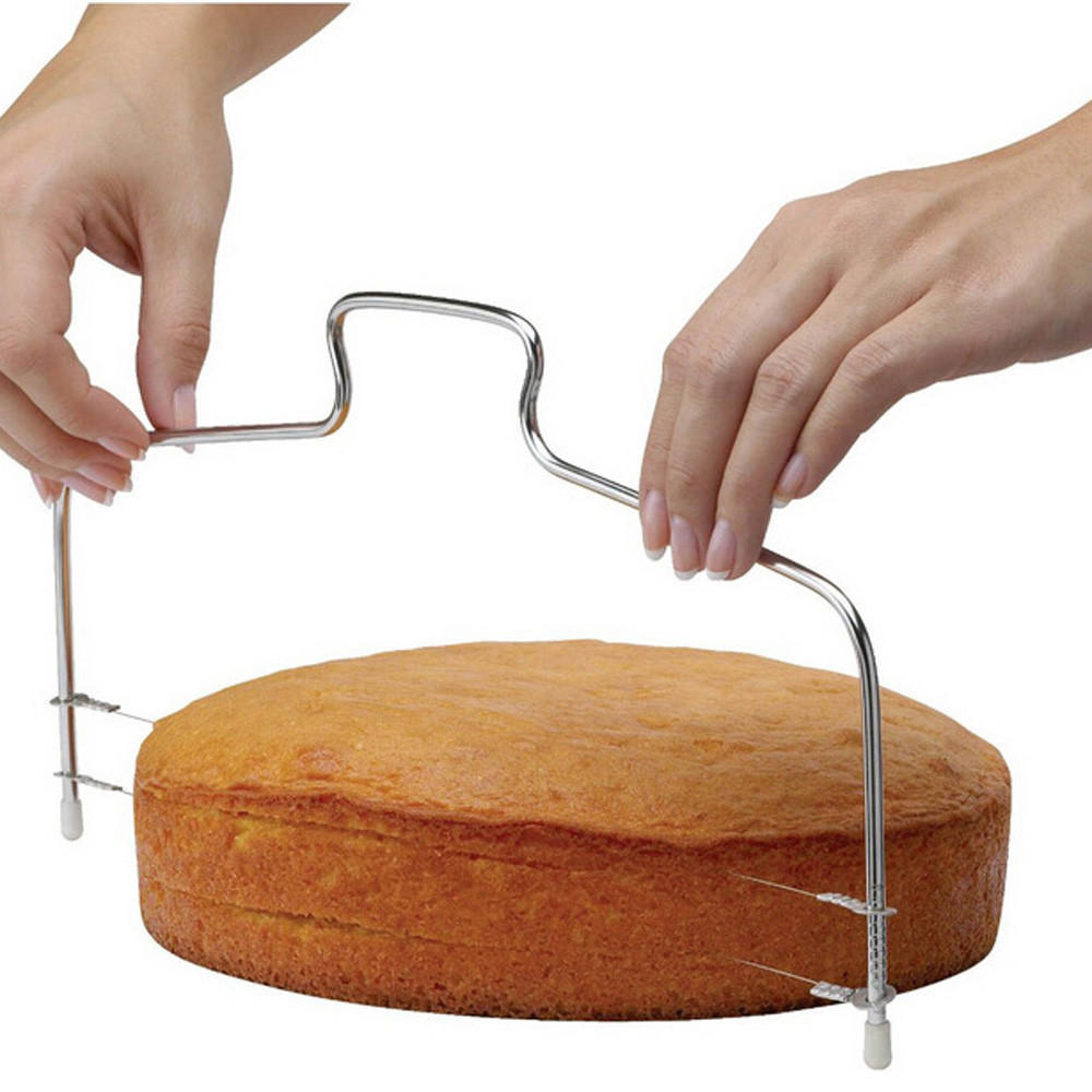 (Nikita) Adjustable Wire Cake Leveler Pizza Dough Cutter Tools Stainless