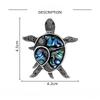 Small Turtle Rhienstone Brooches For Women Girls Boys Blue Crystal Animal Pin Fashion Alloy Accessories