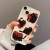 Love Heart Black Cat Lovely Phone Case For Iphone 17 Air 16 16e 17e 15 Plus 14 13 12 11 Pro Max Flexible Protective Soft Cover