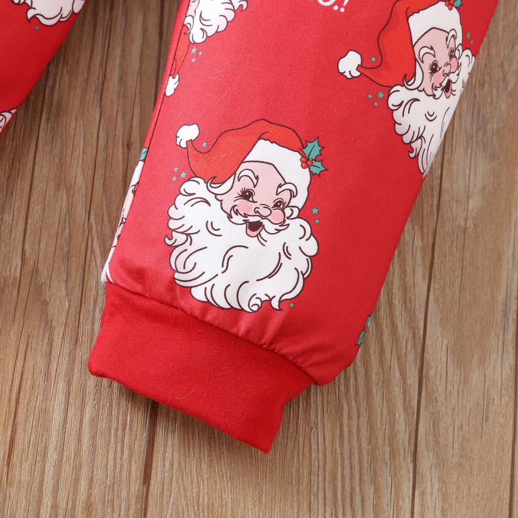 Spring Autumn Christmas Girls Outfit Long Sleeve Cartoon Striped Letter Crewneck Top And Pants Two Piece Fashion Kids Clothing Set