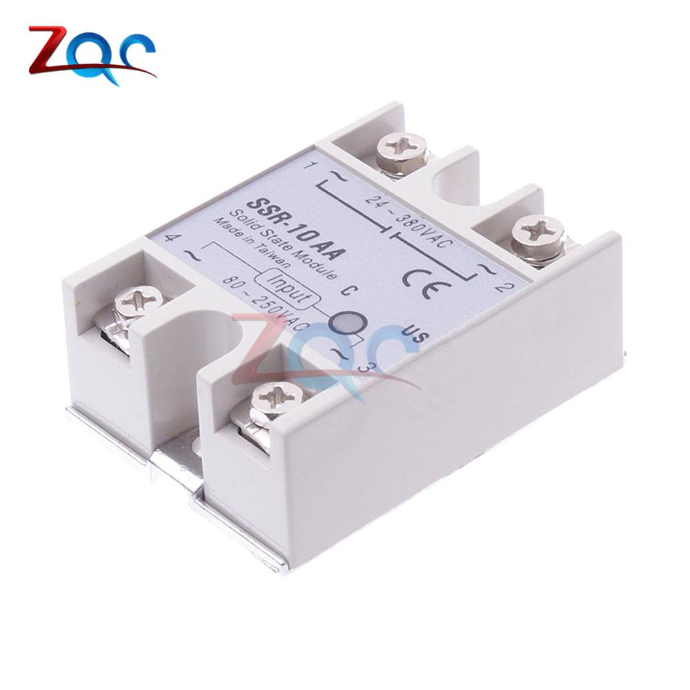 Solid State Relay SSR-10AA SSR-25AA SSR-40AA 10A 25A 40A AC Control Relais 80-250VAC TO 24-380VAC SSR 10AA 25AA 40AA Heat Sink