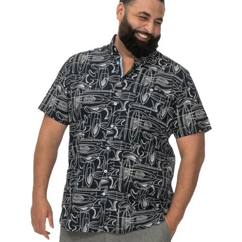 Duke Pánská košile s krátkým rukávem D555 Worthing Surfboard Kingsize