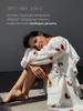 Fashionable Cotton And Linen Style Ruffled Strawberry Print Short Skirt Suit Home Wear