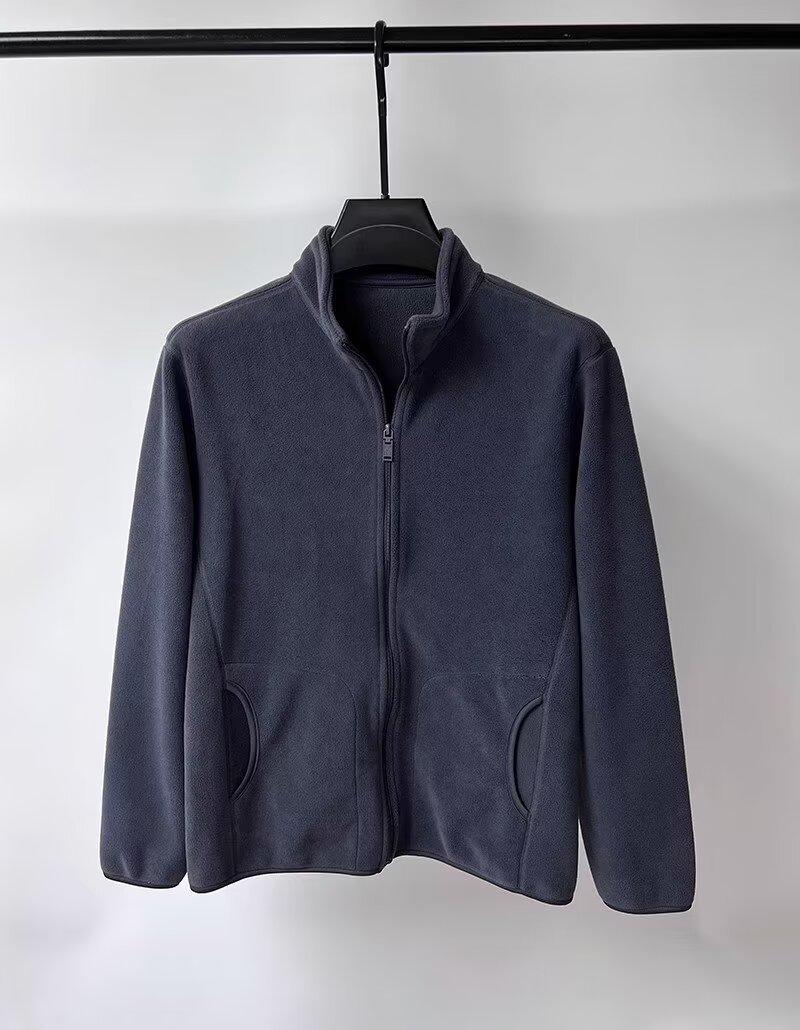 

Мужской толстый теплый флисовый кардиган-свитер - повседневная спортивная куртка с воротником-стойкой на осень/зиму XL