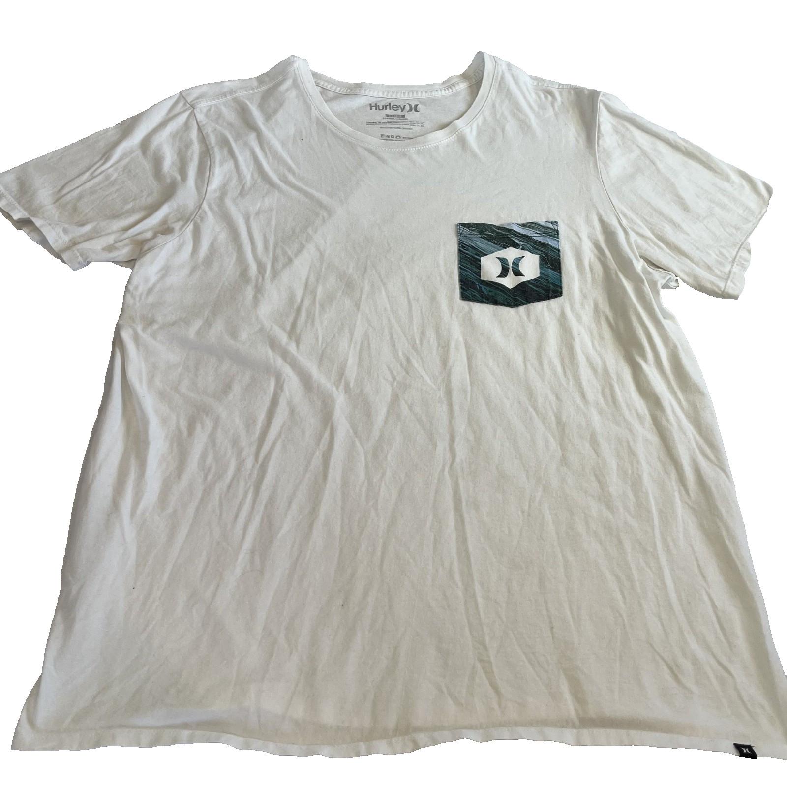 Hurley Mens Pocket T Shirt Surf Casual White XL Logo Tee XXXXL
