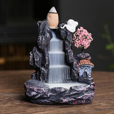 Rückfluss-Räucherstäbchenhalter, Wasserfall-Räuchergefäß, Heimdekoration, Aromatherapie-Ornament, Räucherkegel mit Rückfluss-Räucherkegeln