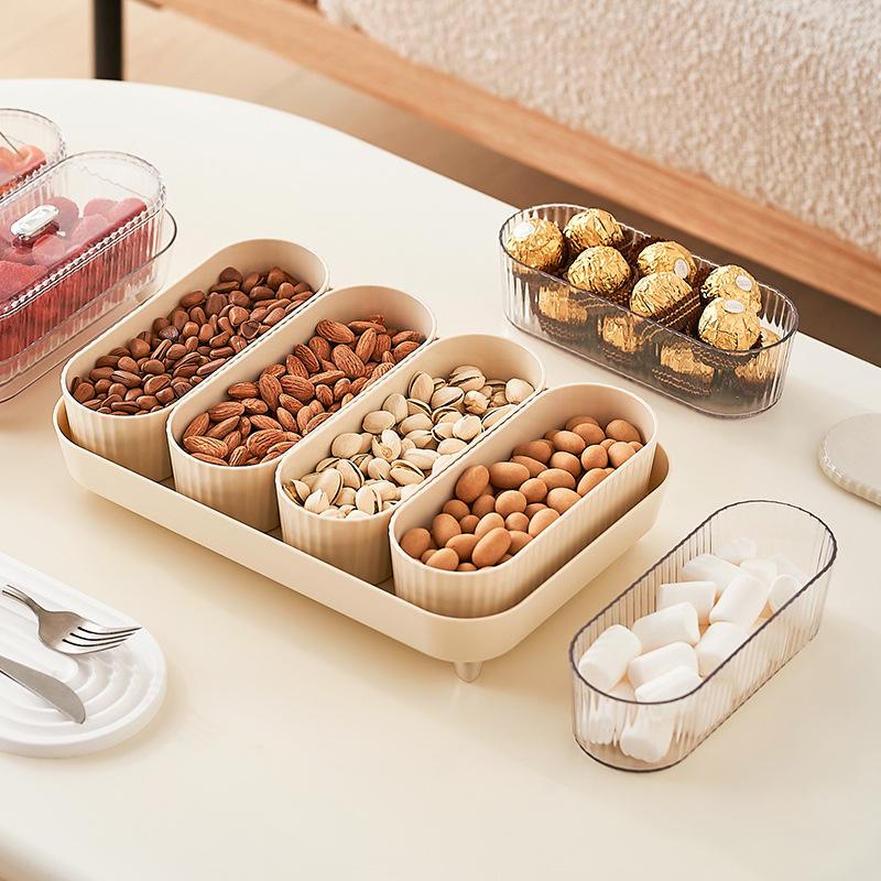 Stylish Plastic Fruit Plate with Cover for Living Room or Tea Table