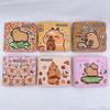New Capybara Coin Purse With Buttons Mini Card Holder PU Leather Short Wallet Women Girls