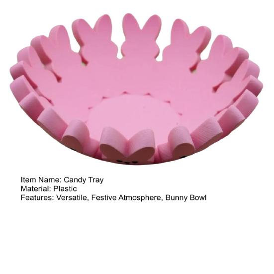 Yousheng Pink Bunny Bowl Candy Tray for Easter Decorations Festive Bunny Candy Dish Easter Gift Basket Home Decor for Family
