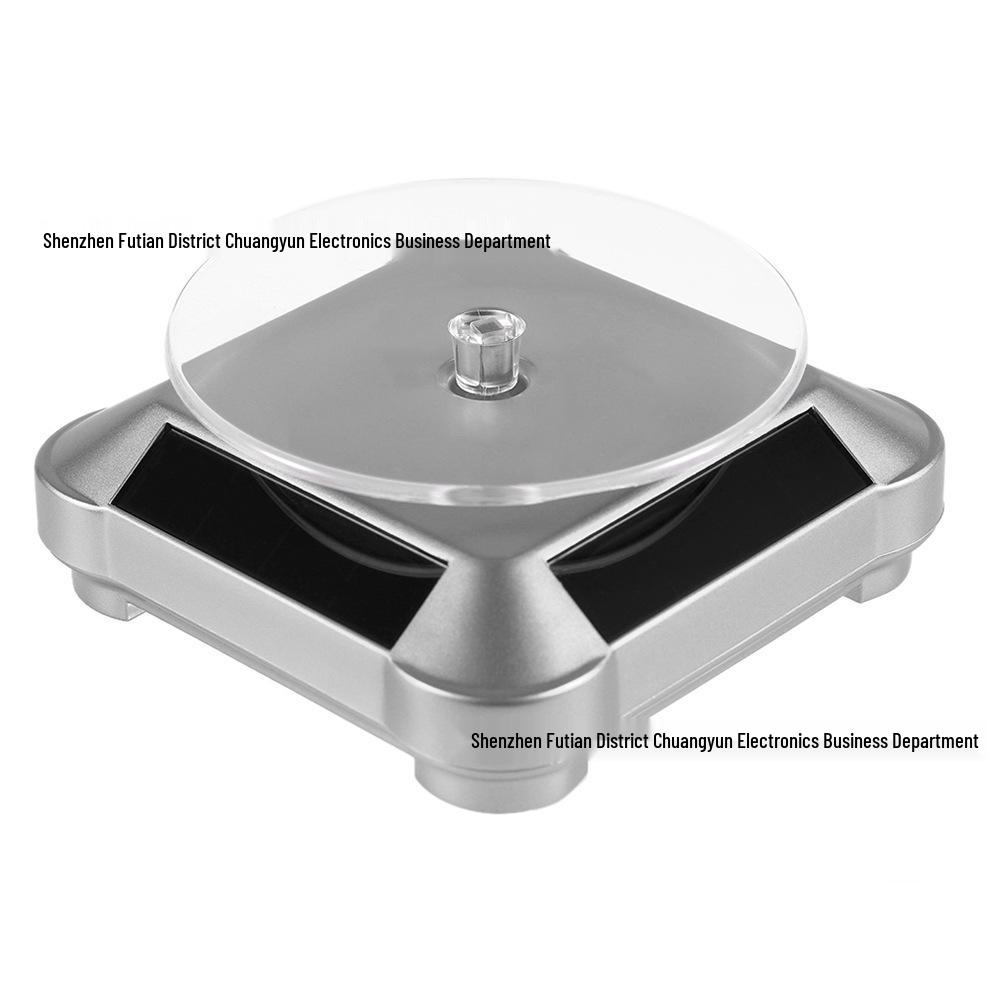 

038 Dual-Use Solar Display Stand for Jewelry, Gems, and Glasses срібний