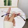 Vintage Myopia Glasses for Women Oval Metal Frame Brand Designer Fashion Y2K Woman Metal Optical Frames Computer Glasses