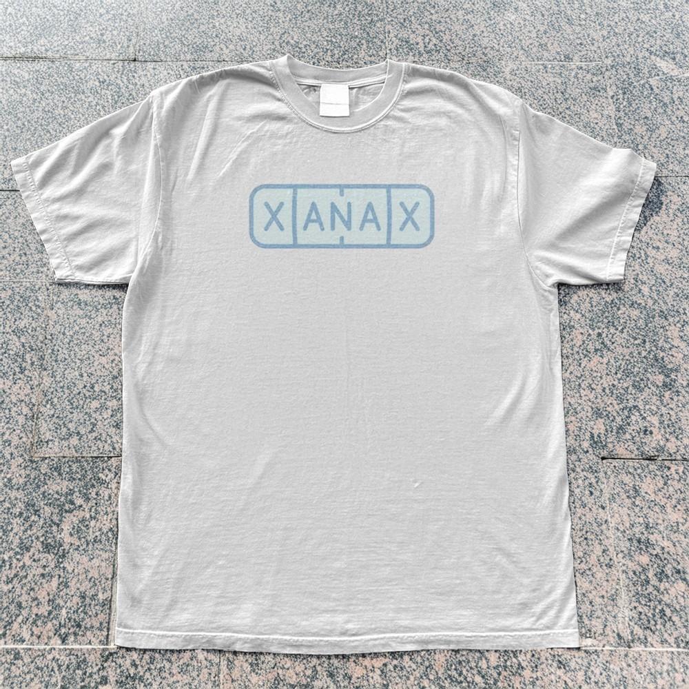 XANAX Pill Bar TShirt Minimalist Pill Tee Funny Anxiety White Cotton Tshirt Unisex T-Shirt