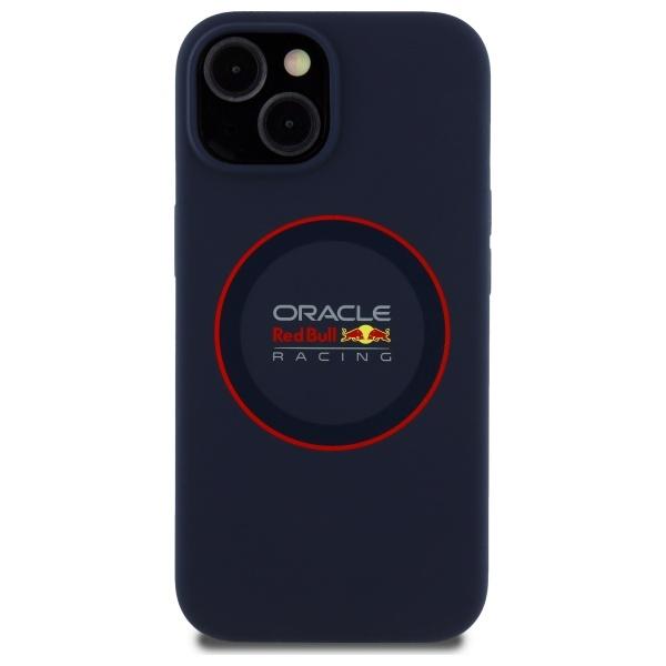 Red Bull Rbhmp15S24Siilvr Iphone 15 6.1 Hardcase Granatowy/Navy Silicone Red Ring Magsafe