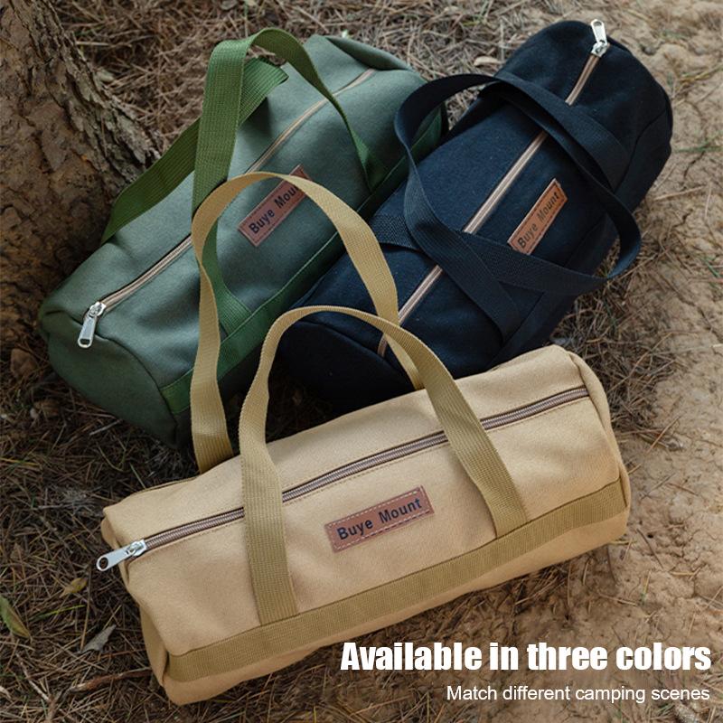 New Camping Tent Pegs Bag Cylindrical Stake Storage Backpack Portable Miscellaneous Bag Storage Box Toolkit Camping Equipment