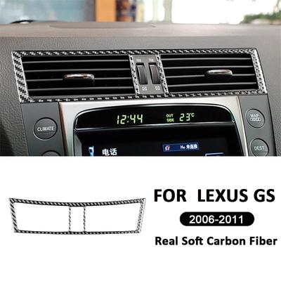 For LEXUS GS 2006-2011 Carbon Fiber Car Central Control Air Outlet Vent Trim Frame Decoration Sticker Auto Interior Accessories